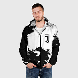 Ветровка с капюшоном мужская Juventus smoke black fire, цвет: 3D-черный — фото 2