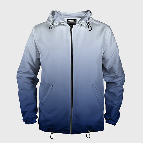 Мужская ветровка Бело синий градиент / 3D-Черный – фото 1