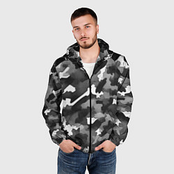 Ветровка с капюшоном мужская Серый камуфляж внутренних войск, цвет: 3D-черный — фото 2