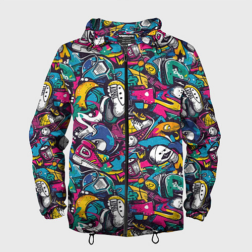 Мужская ветровка Граффити спортивные принадлежности / 3D-Черный – фото 1