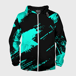 Ветровка с капюшоном мужская Неоновые краски текстура, цвет: 3D-белый