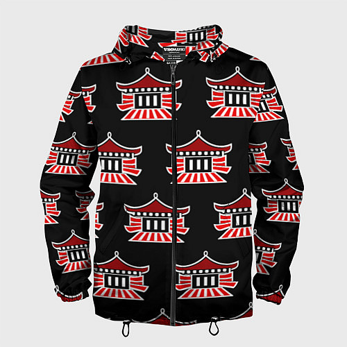 Мужская ветровка Буддистские символы - японские атрибуты / 3D-Черный – фото 1