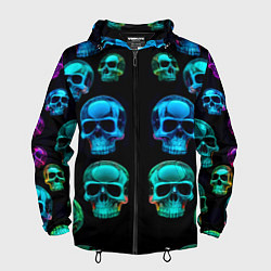 Мужская ветровка Neon skulls - ai art pattern