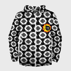 Ветровка с капюшоном мужская Serious Sam logo pattern, цвет: 3D-белый