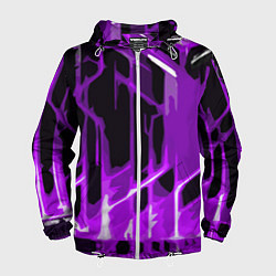 Мужская ветровка Abstract purple stripes on a black background