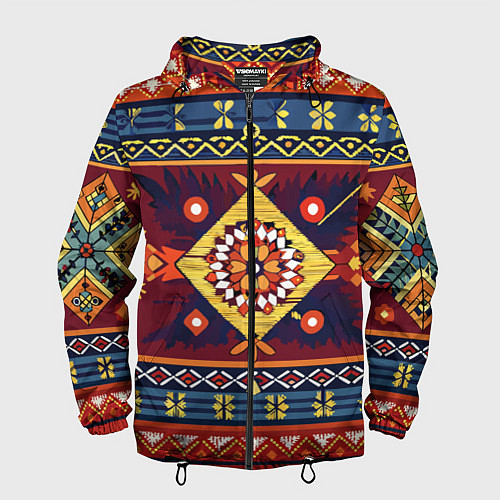 Мужская ветровка Стиль советского ковра узоры и орнамент / 3D-Черный – фото 1