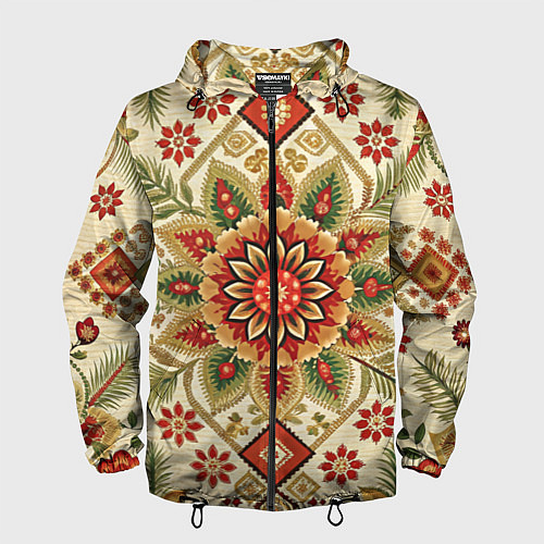 Мужская ветровка Стиль советского ковра узоры и орнамент / 3D-Черный – фото 1