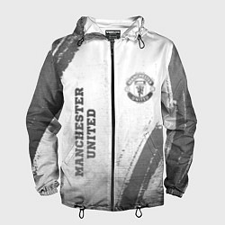 Ветровка с капюшоном мужская Manchester United - white gradient вертикально, цвет: 3D-черный