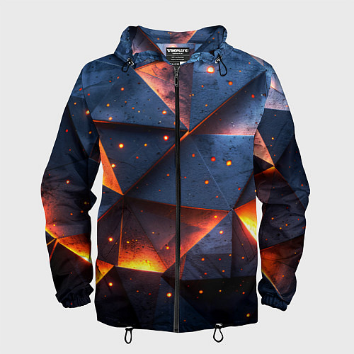 Мужская ветровка Геометрический рендер с эффектом свечения / 3D-Черный – фото 1