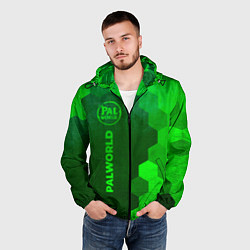 Ветровка с капюшоном мужская Palworld - green gradient по-вертикали, цвет: 3D-черный — фото 2
