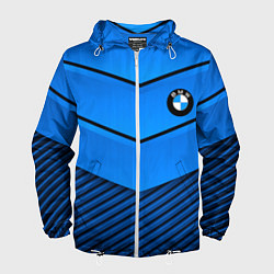 Ветровка с капюшоном мужская BMW geometry blue, цвет: 3D-белый