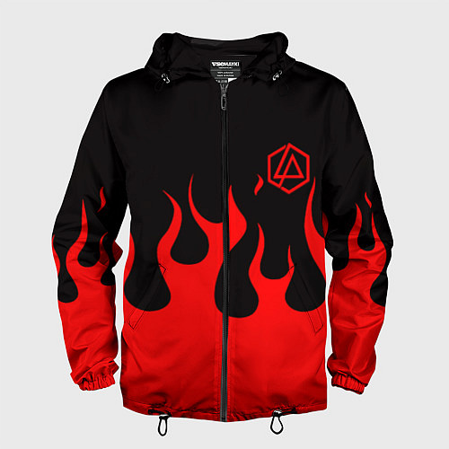 Мужская ветровка Linkin park logo fire / 3D-Черный – фото 1