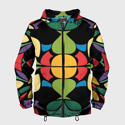 Мужская ветровка Калейдоскоп на темном фоне