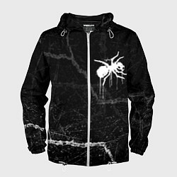 Ветровка с капюшоном мужская The prodigy - трещины, цвет: 3D-белый