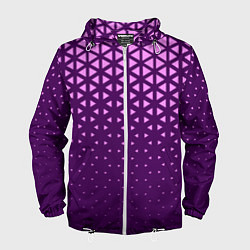 Мужская ветровка Геометрический градиент - фиолетово-розовый