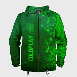 Ветровка с капюшоном мужская Coldplay - green gradient по-вертикали, цвет: 3D-черный