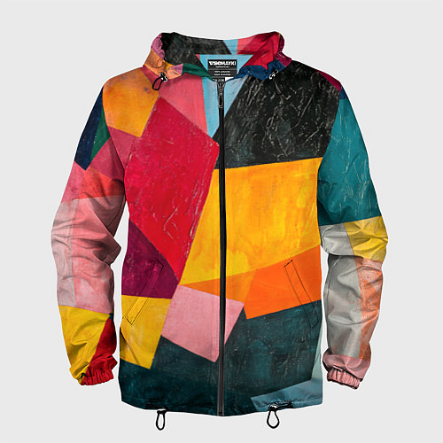 Мужская ветровка Геометрия мозайка / 3D-Черный – фото 1