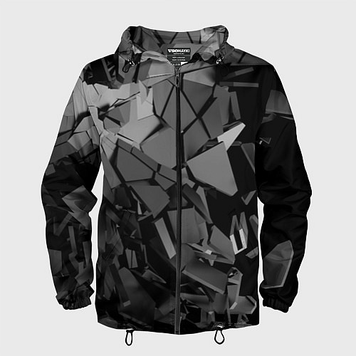 Мужская ветровка Битое стекло / 3D-Черный – фото 1