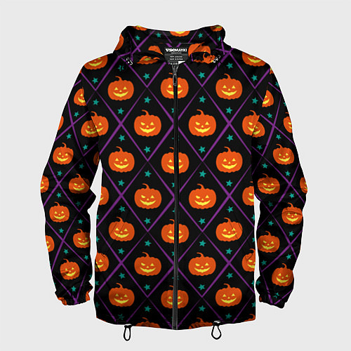 Мужская ветровка Звёздные тыквы / 3D-Черный – фото 1