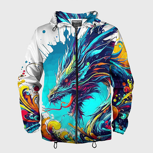 Мужская ветровка Japanese dragon - tattoo irezumi / 3D-Черный – фото 1