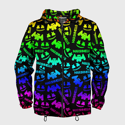 Мужская ветровка Marshmello neon steel pattern / 3D-Черный – фото 1