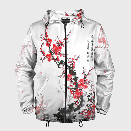 Мужская ветровка Китайская слива / 3D-Черный – фото 1