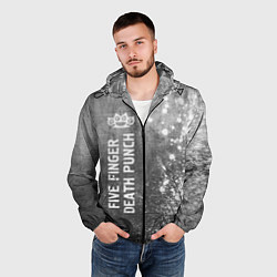 Ветровка с капюшоном мужская Five Finger Death Punch - grey gradient по-вертика, цвет: 3D-черный — фото 2