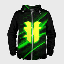 Ветровка с капюшоном мужская Starcraft 2 кислотные соты линии, цвет: 3D-белый