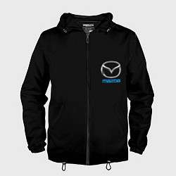 Ветровка с капюшоном мужская Mazda logo auto, цвет: 3D-черный