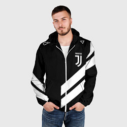 Ветровка с капюшоном мужская Juventus line white, цвет: 3D-белый — фото 2