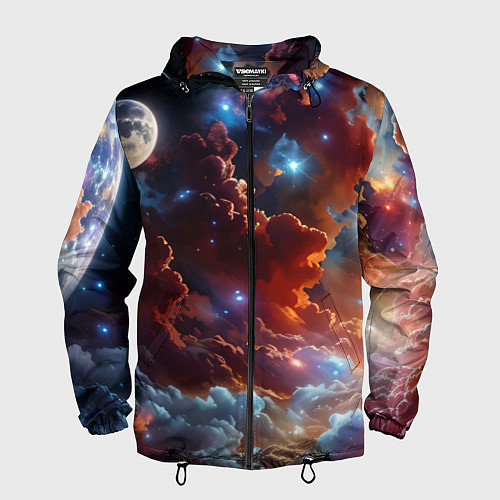 Мужская ветровка Космические звезды / 3D-Черный – фото 1