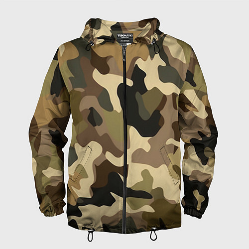 Мужская ветровка Милитари камуфляж / 3D-Черный – фото 1