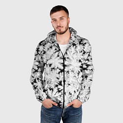 Ветровка с капюшоном мужская Мороз на стекле, цвет: 3D-черный — фото 2