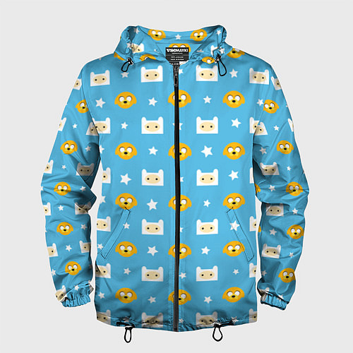 Мужская ветровка Время приключений паттерн / 3D-Черный – фото 1