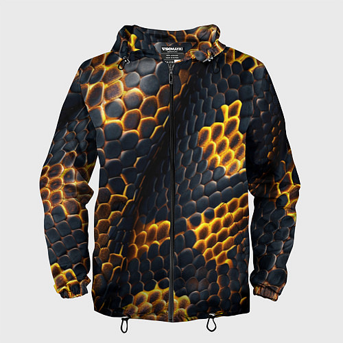 Мужская ветровка Текстура змеи / 3D-Черный – фото 1
