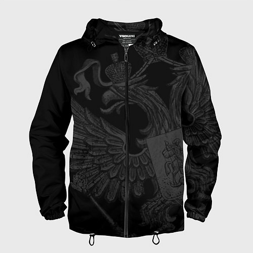 Мужская ветровка Герб России - черный минимализм / 3D-Черный – фото 1