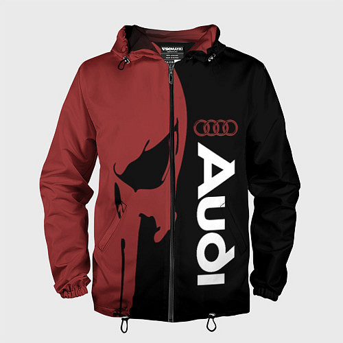 Мужская ветровка Audi и череп / 3D-Черный – фото 1