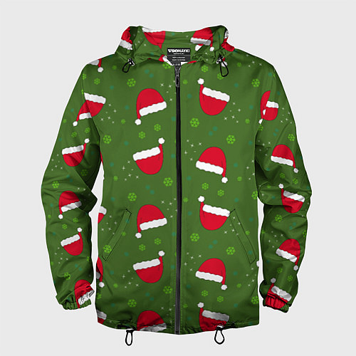Мужская ветровка Шапка Санты / 3D-Черный – фото 1