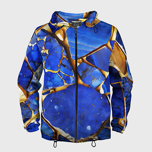 Мужская ветровка A gold mineral in a blue stone / 3D-Черный – фото 1