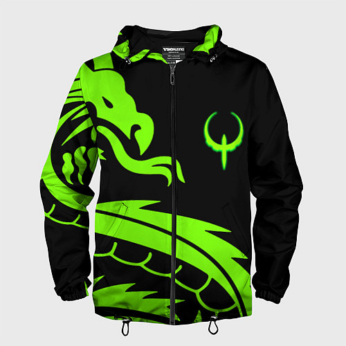 Мужская ветровка Квейк кислотный дракон лого / 3D-Черный – фото 1