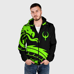 Ветровка с капюшоном мужская Квейк кислотный дракон лого, цвет: 3D-черный — фото 2