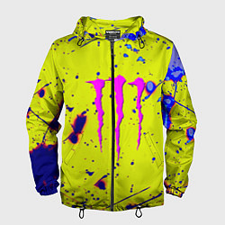 Ветровка с капюшоном мужская Monster energy краски, цвет: 3D-черный