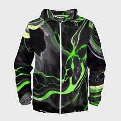 Мужская ветровка Зелёно-чёрный мрамор