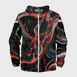 Мужская ветровка Красно-чёрный мрамор