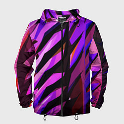 Мужская ветровка Фиолетово -чёрная абстракция