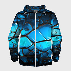 Мужская ветровка Синяя текстура объемных плит