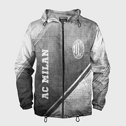 Ветровка с капюшоном мужская AC Milan - grey gradient вертикально, цвет: 3D-черный