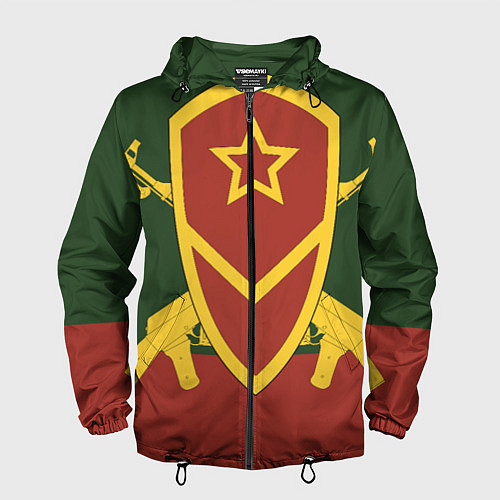 Мужская ветровка Мотострелковые войска: герб со щитом / 3D-Черный – фото 1