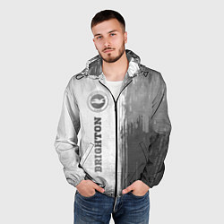 Ветровка с капюшоном мужская Brighton - white gradient по-вертикали, цвет: 3D-черный — фото 2