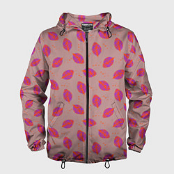 Мужская ветровка Узор из пурпурных листьев